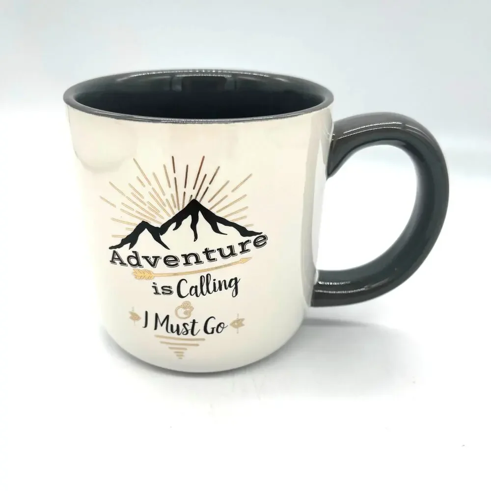 Adventure is Calling 10 Strawberry Street White / Gray Coffee Mug Travel
